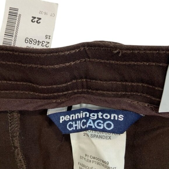 Pennington trouser pants Plus size brown stretch NWT straight leg Chicago size22 - Picture 3 of 9